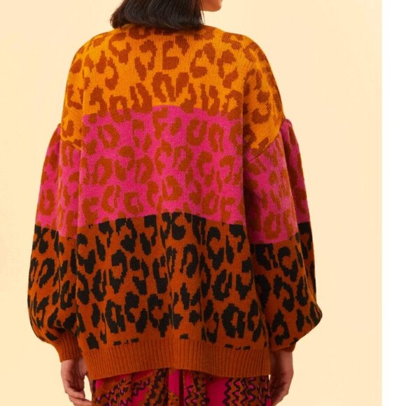 FARM Rio Mixed Leopards Knit Cardigan - Picture 2 of 12